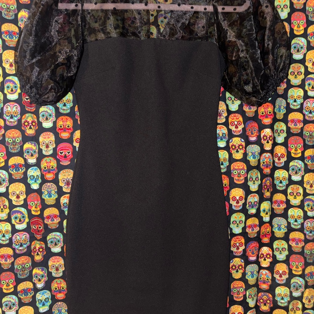 B Darlin Black Dress with Lace Sleeves